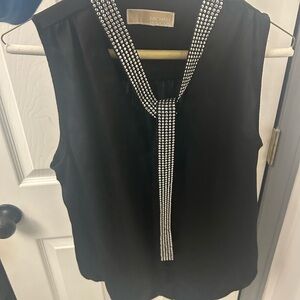 NWOT MICHAEL MICHAEL KORS rhinestone neck blouse.
